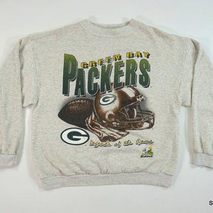 Vintage 90s Riddell NFL Green Bay Packers Sweatshirt Spellout Helmet Men's Large